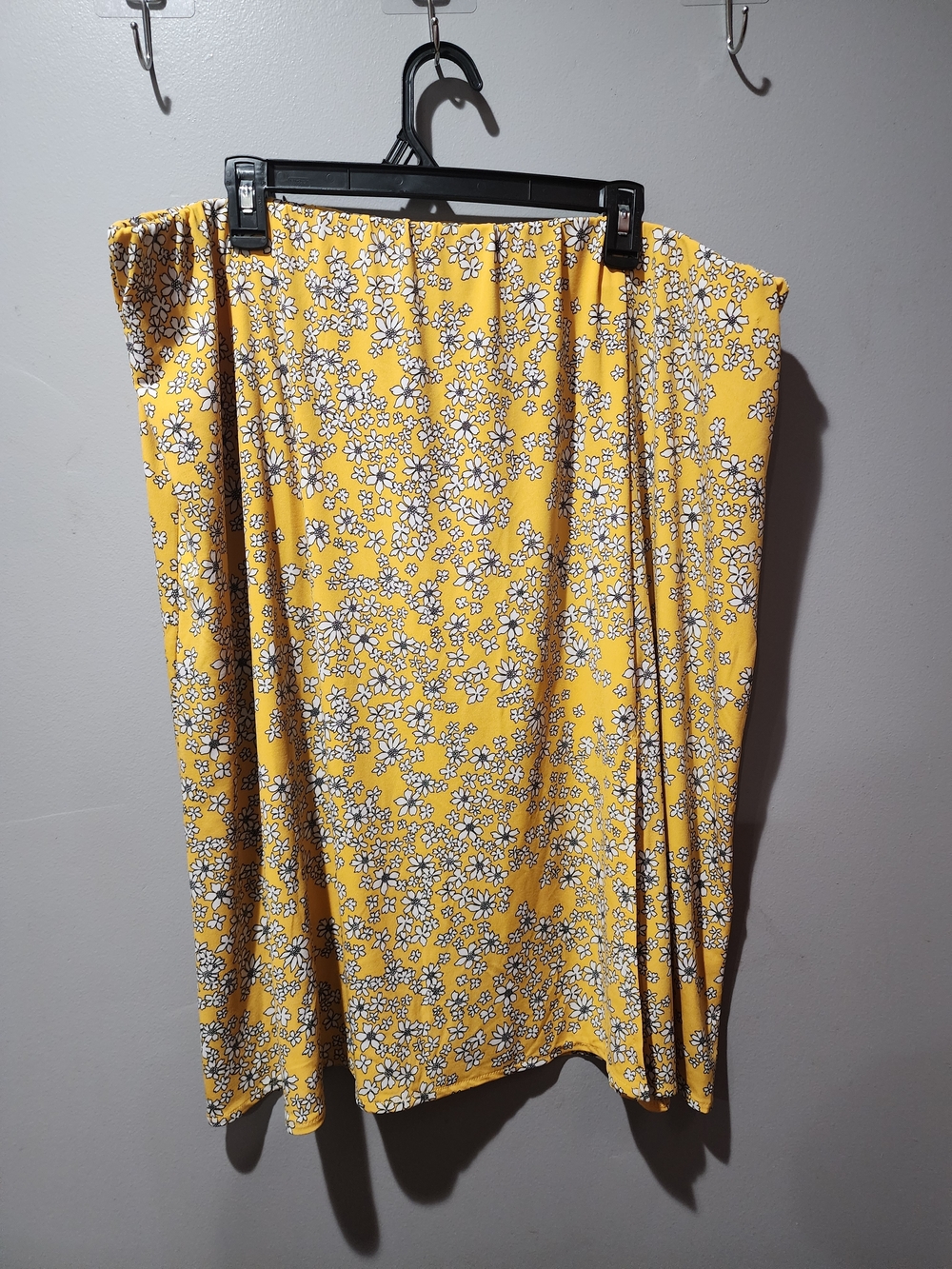 Women's Yellow Floral Midi Skirt